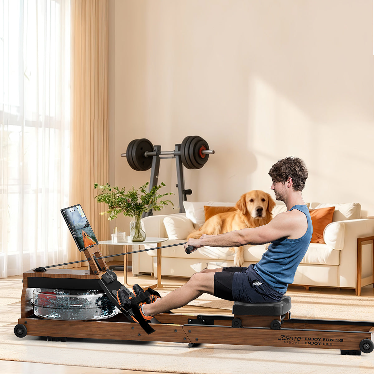 JOROTO MR280PRO Rudergerät aus massivem Eichenholz mit Wasserwiderstand