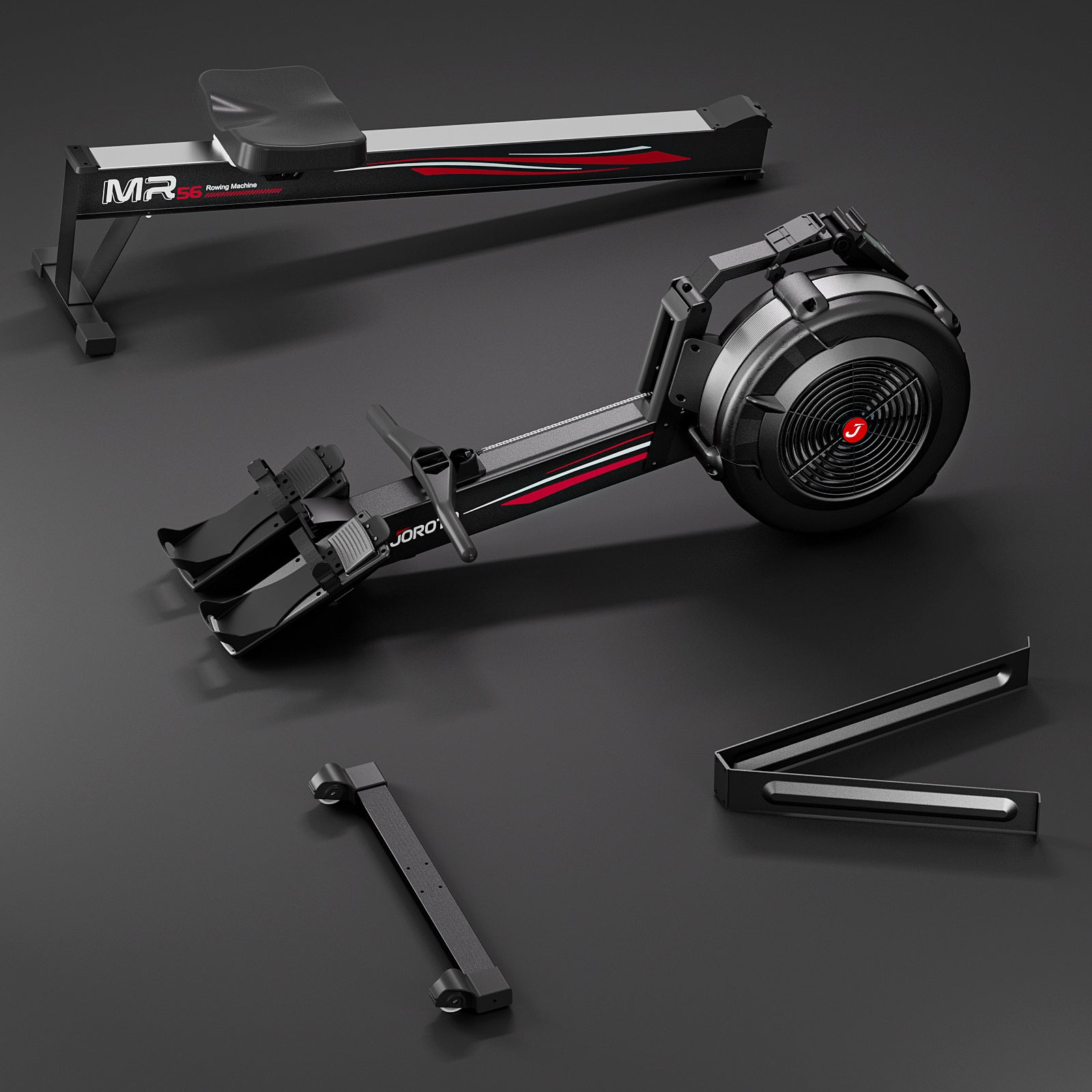 JOROTO MR56 Luftwiderstands-Rudergerät – Rudergerät im Studiostil für Ganzkörpertraining mit LCD & Bluetooth