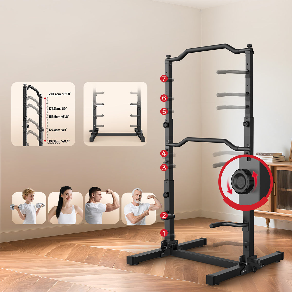 JOROTO JU30 Power Tower – Estación plegable para dominadas y fondos