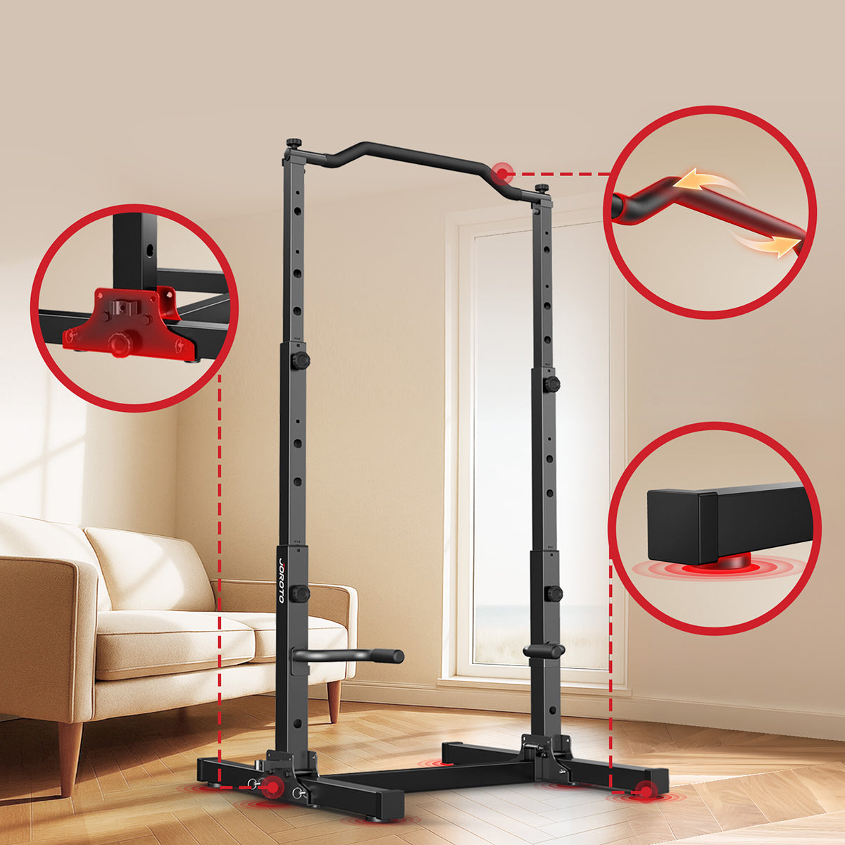 JOROTO JU30 Power Tower – Estación plegable para dominadas y fondos