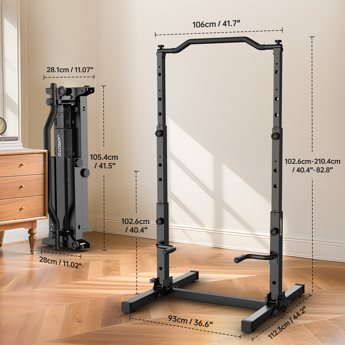 JOROTO JU30 Power Tower – Estación plegable para dominadas y fondos