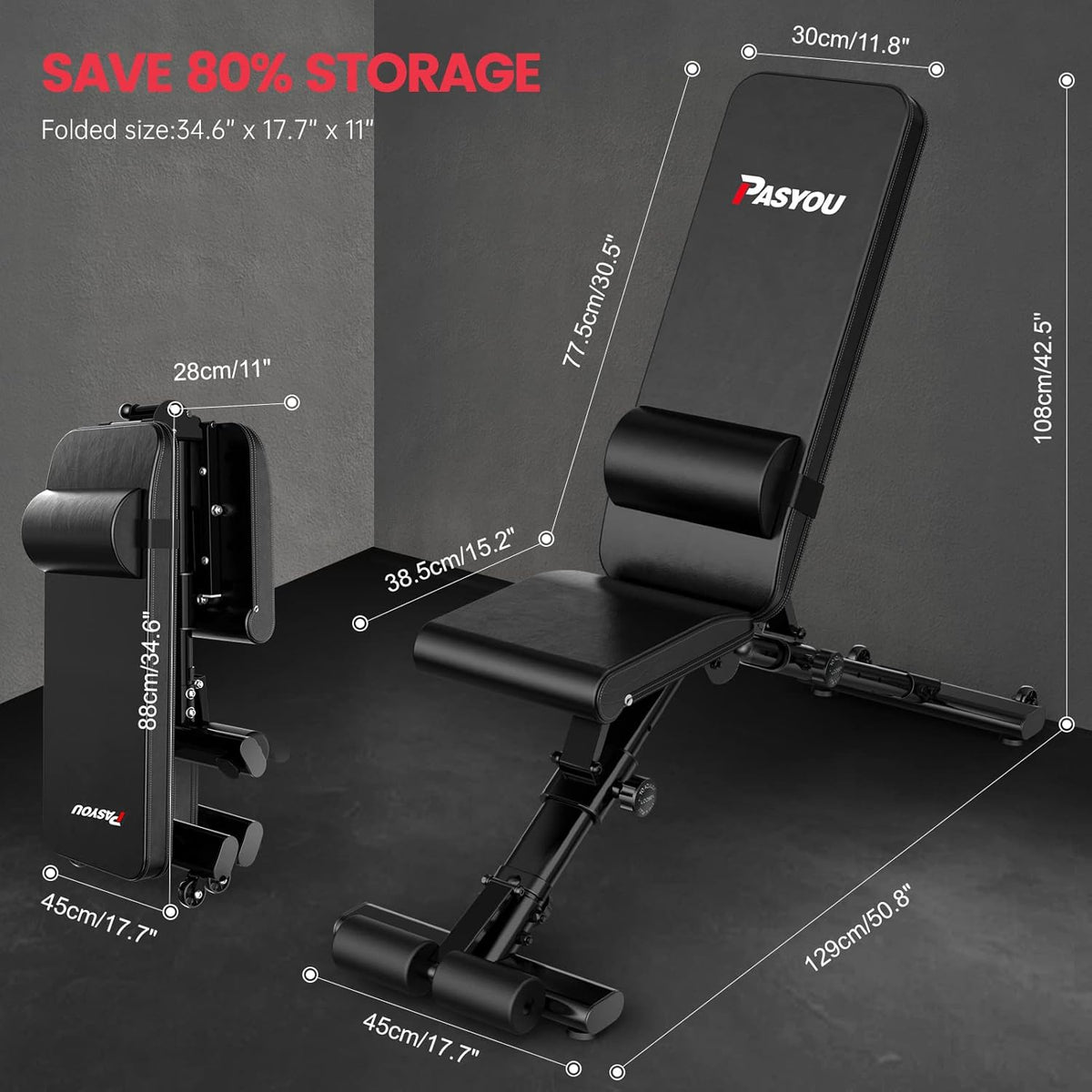 JOROTO Pasyou PA500 Adjustable Weight Bench