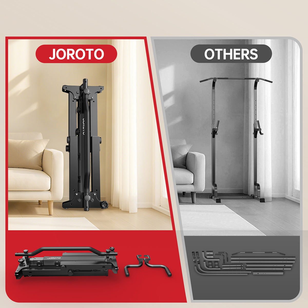 JOROTO JU30 Power Tower – Klappbare Klimmzug- und Dip-Station