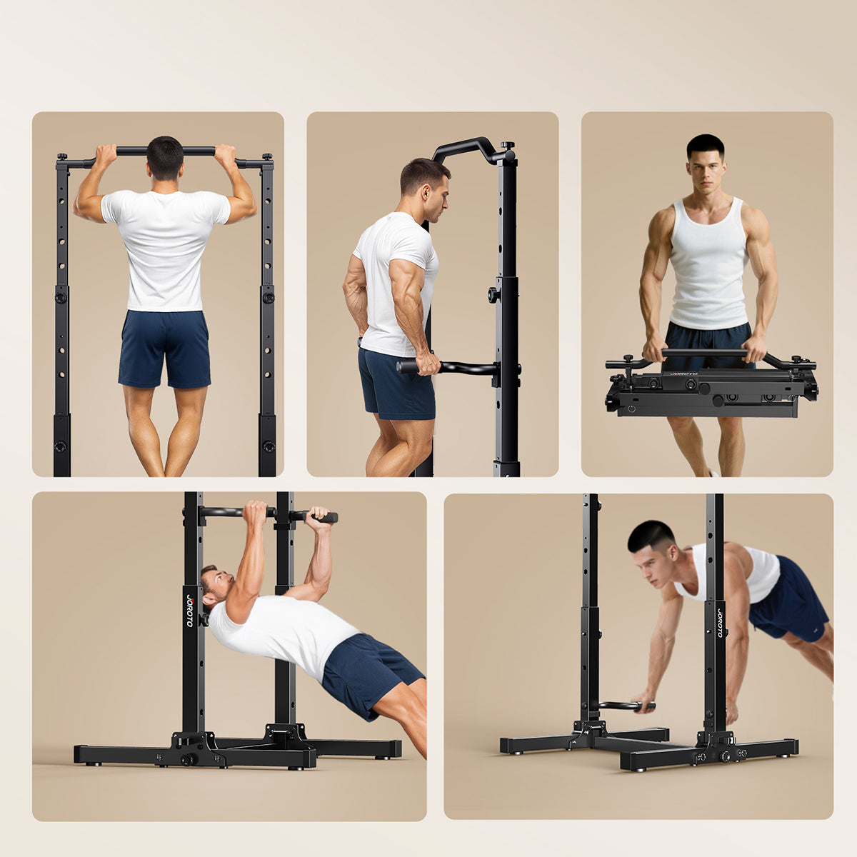 JOROTO JU30 Power Tower – Klappbare Klimmzug- und Dip-Station