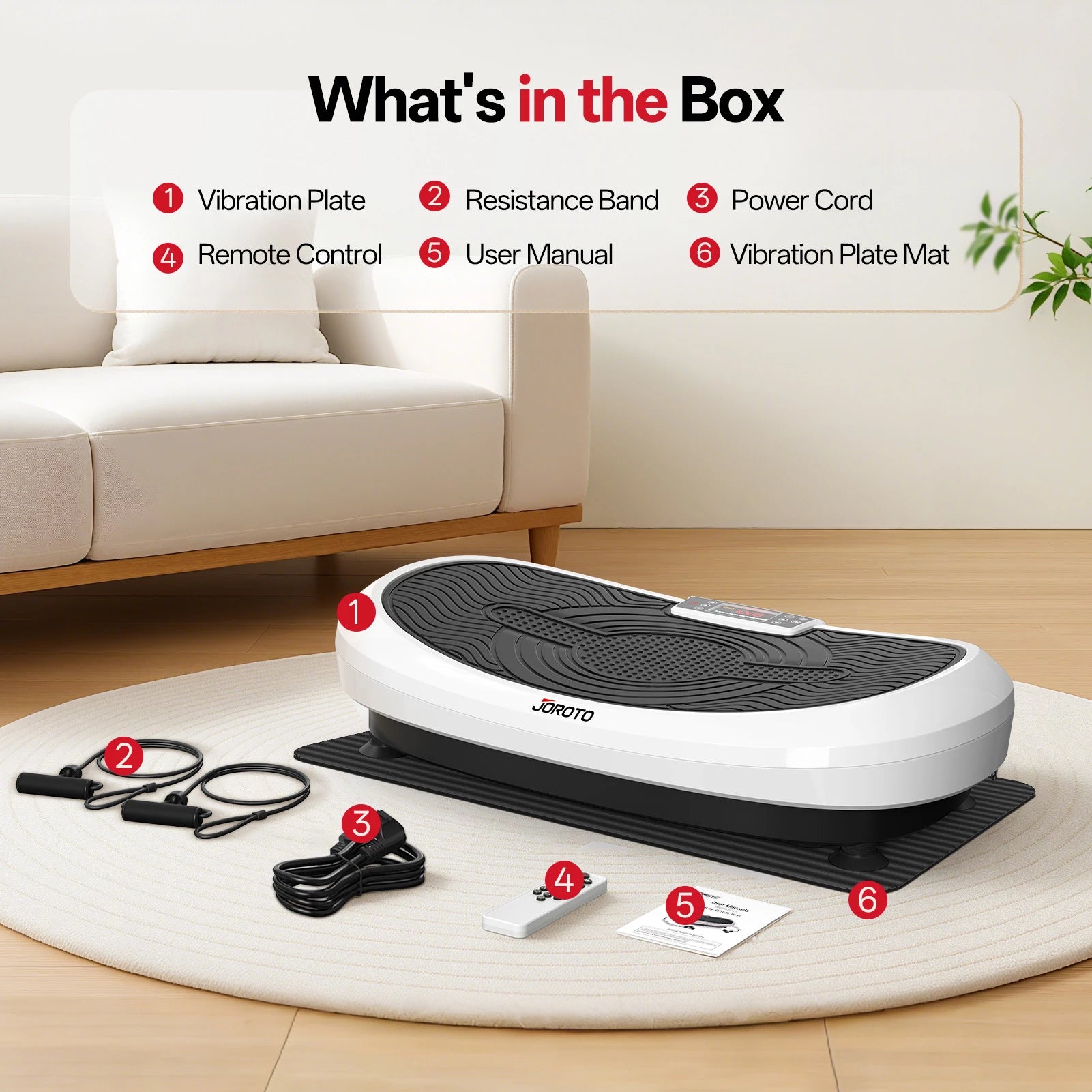 JOROTO JV60 4D vibrációs pad – 3 motoros, teljes testes edzőgép