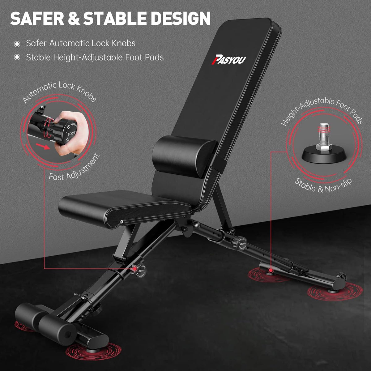 JOROTO Pasyou PA500 Adjustable Weight Bench