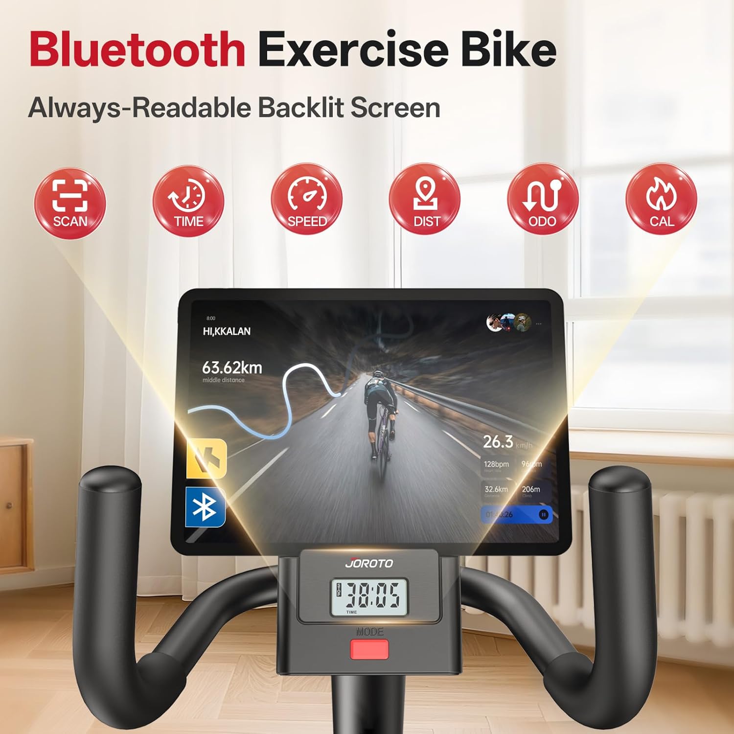 JOROTO JH30 Magnetic Recumbent Exercise Bike with Adjustable Seat & LCD Monitor