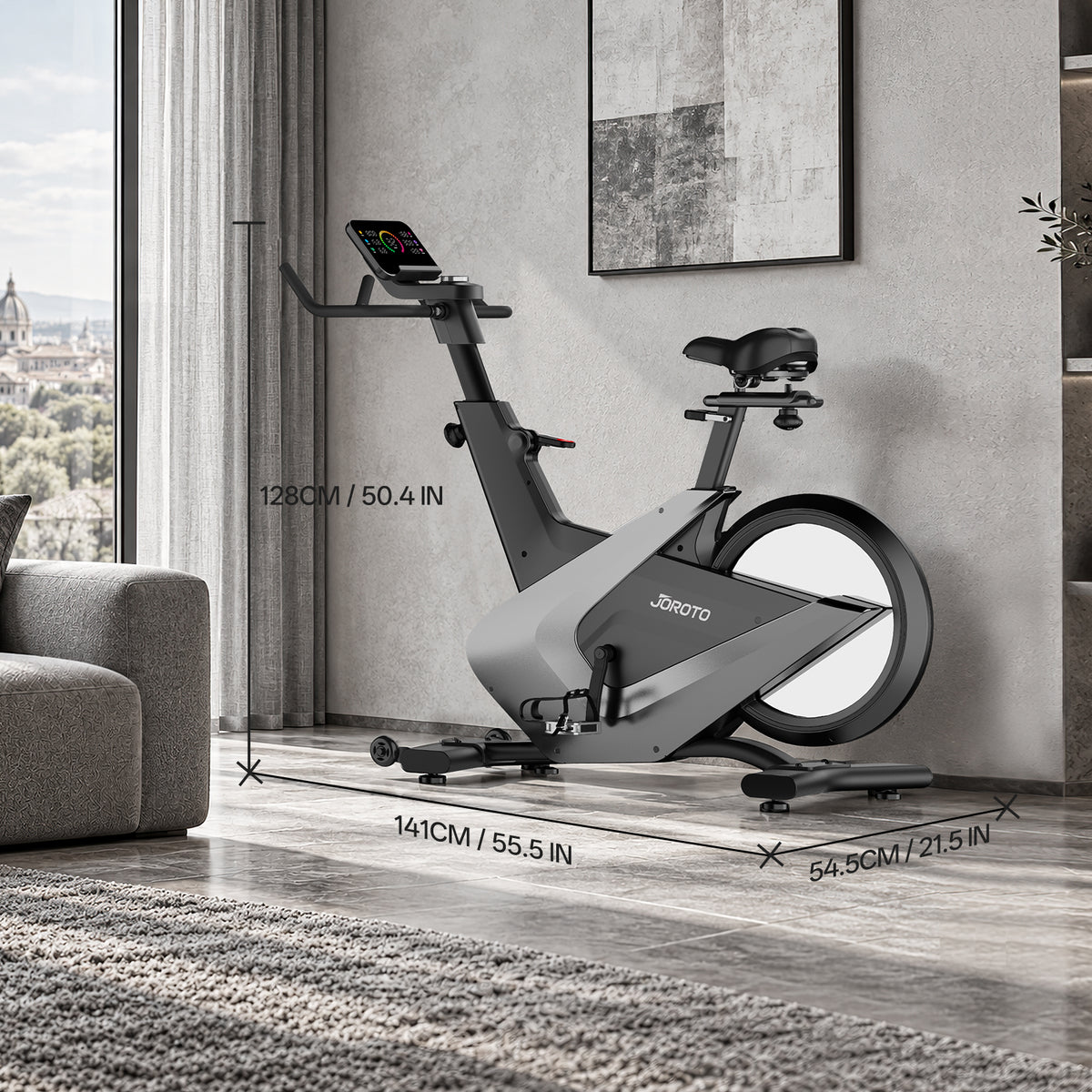 JOROTO JK50 Indoor Cycling Bike – 18 kg Flywheel, 32-Level Magnetic Resistance, Bluetooth & Self-Powered System