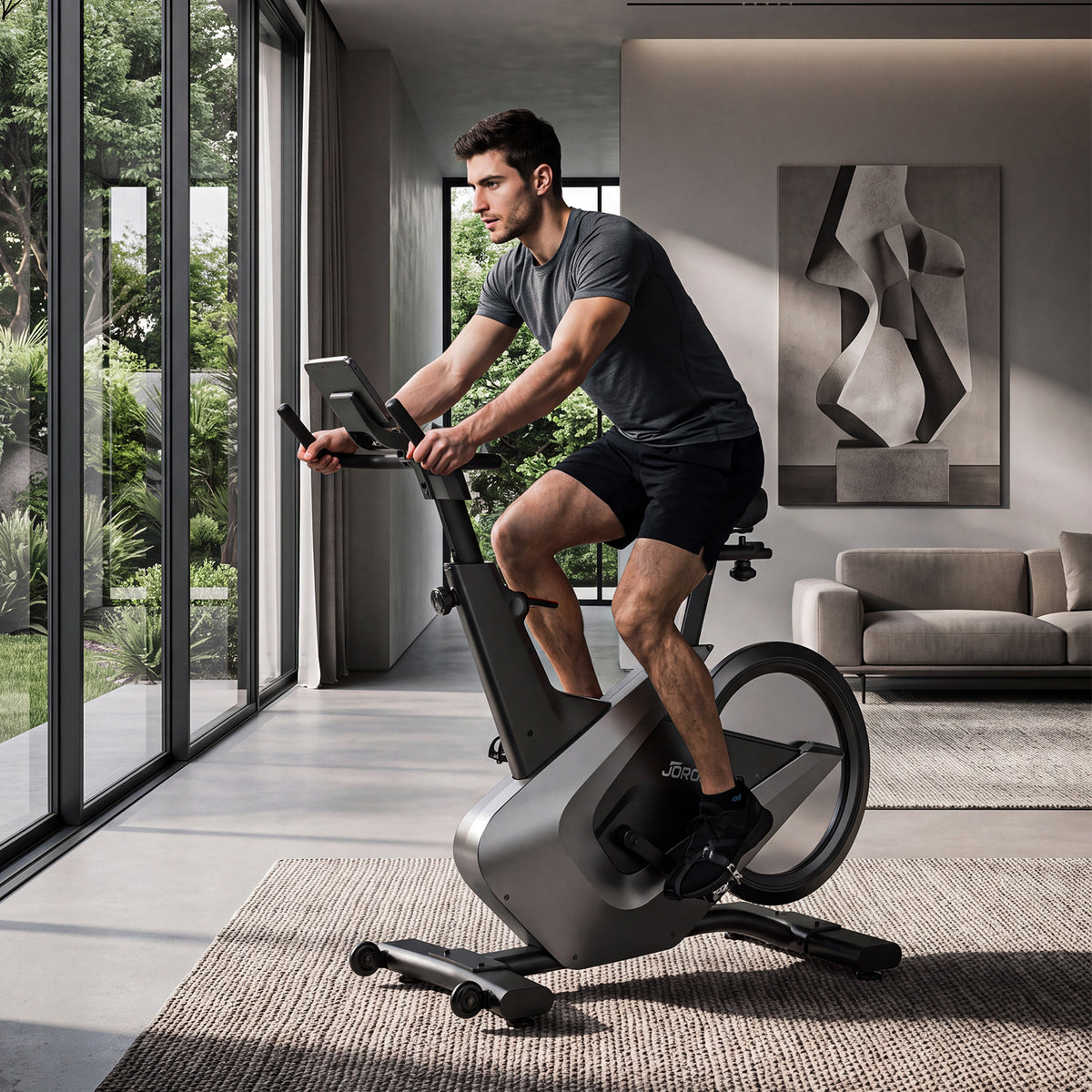 JOROTO JK50 Indoor Cycling Bike – 18 kg Flywheel, 32-Level Magnetic Resistance, Bluetooth & Self-Powered System