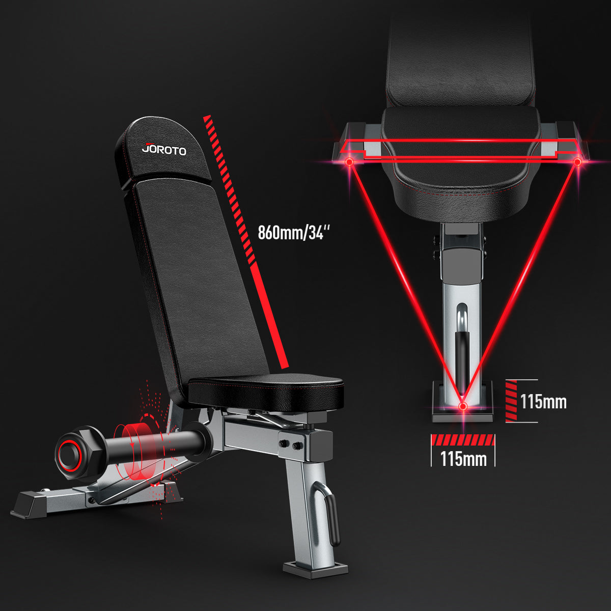 JOROTO MD80 Elite Adjustable Weight Bench