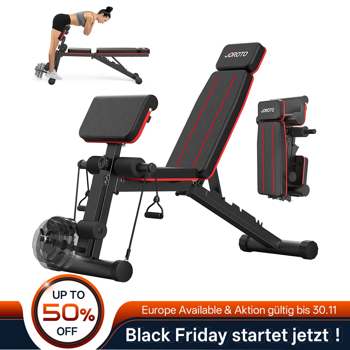 JOROTO MD55 Multifunktionale verstellbare Hantelbank