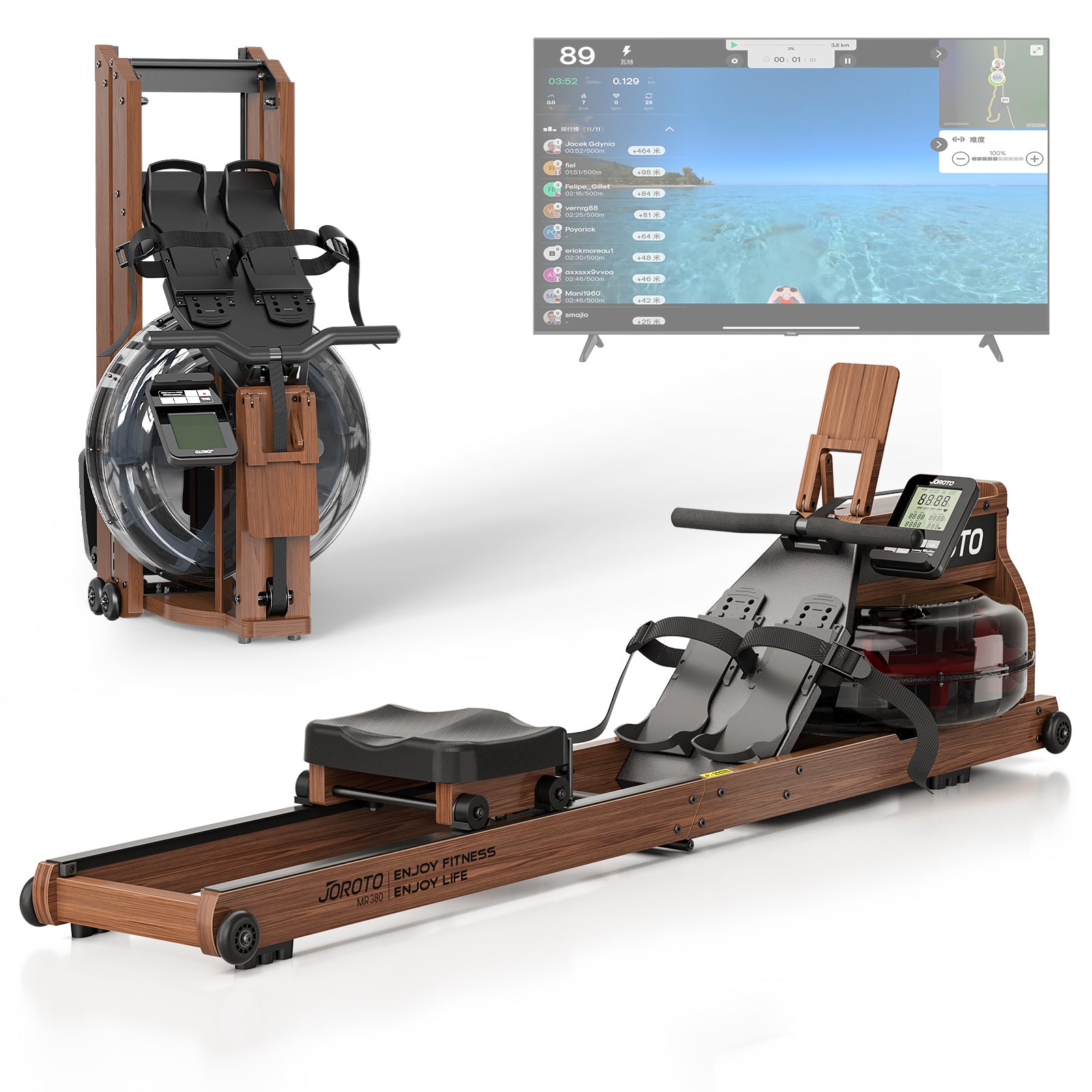 JOROTO MR380 Luxus-Rudergerät mit Wasserwiderstand