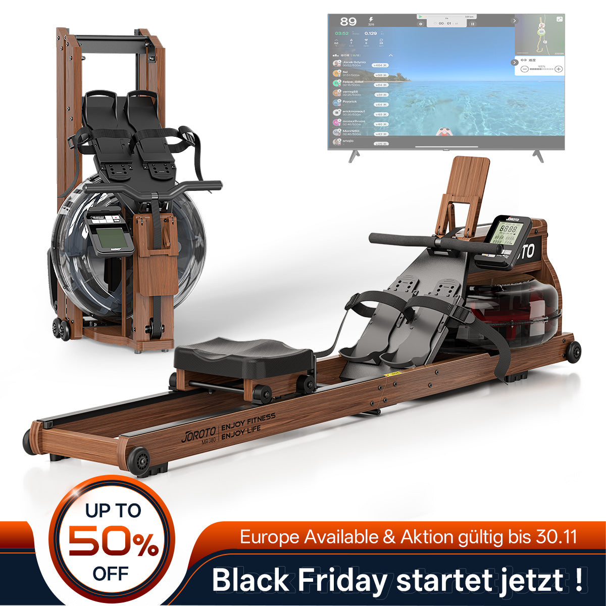 JOROTO MR380 Luxus-Rudergerät mit Wasserwiderstand