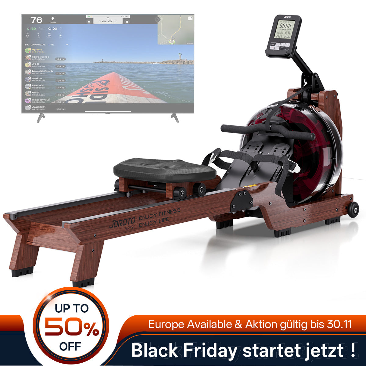 JOROTO MR390 Premier Rudergerät mit Wasserwiderstand