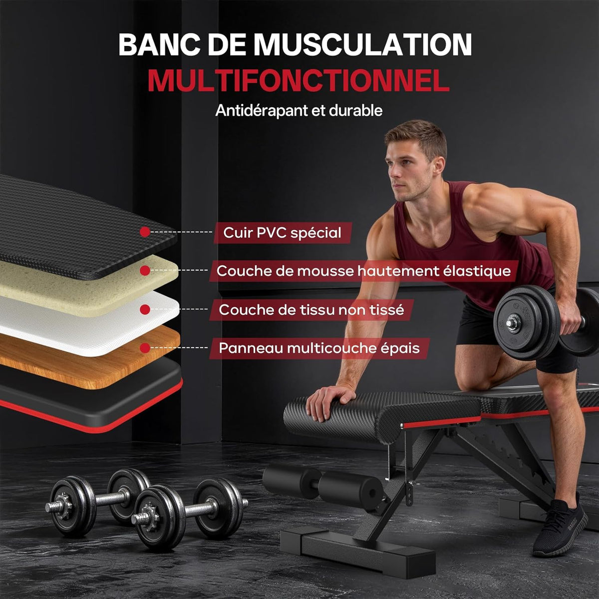 JOROTO Pasyou PA350 Adjustable & Foldable Weight Bench for Home Gym