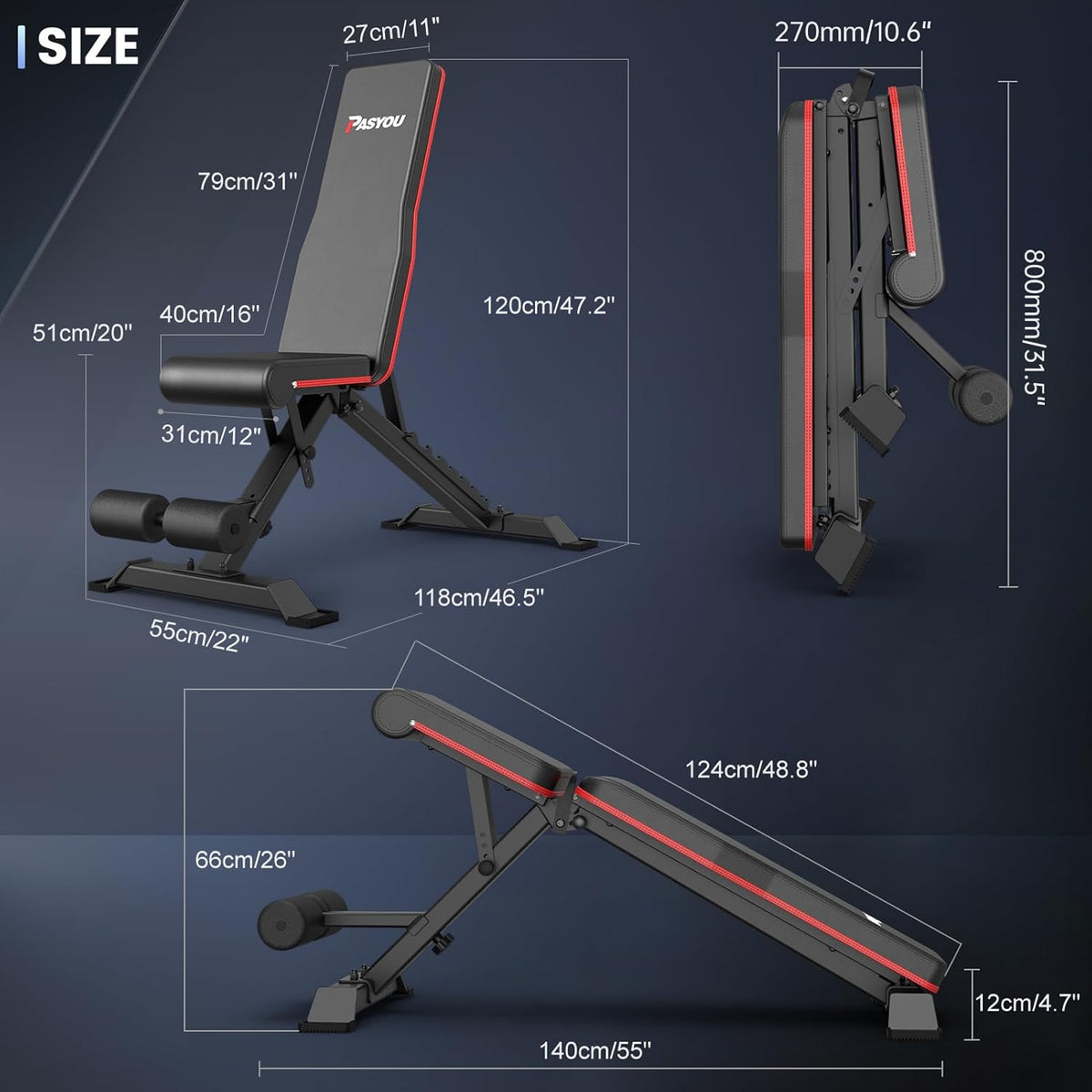JOROTO Pasyou PA400 Adjustable Weight Bench