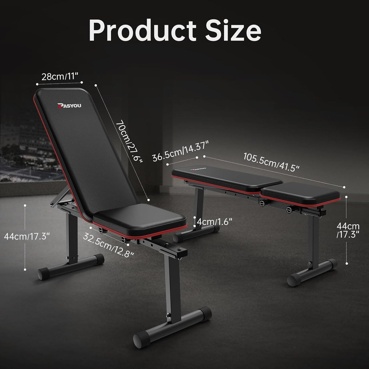 JOROTO Pasyou PB300 Adjustable Weight Bench 2 in 1