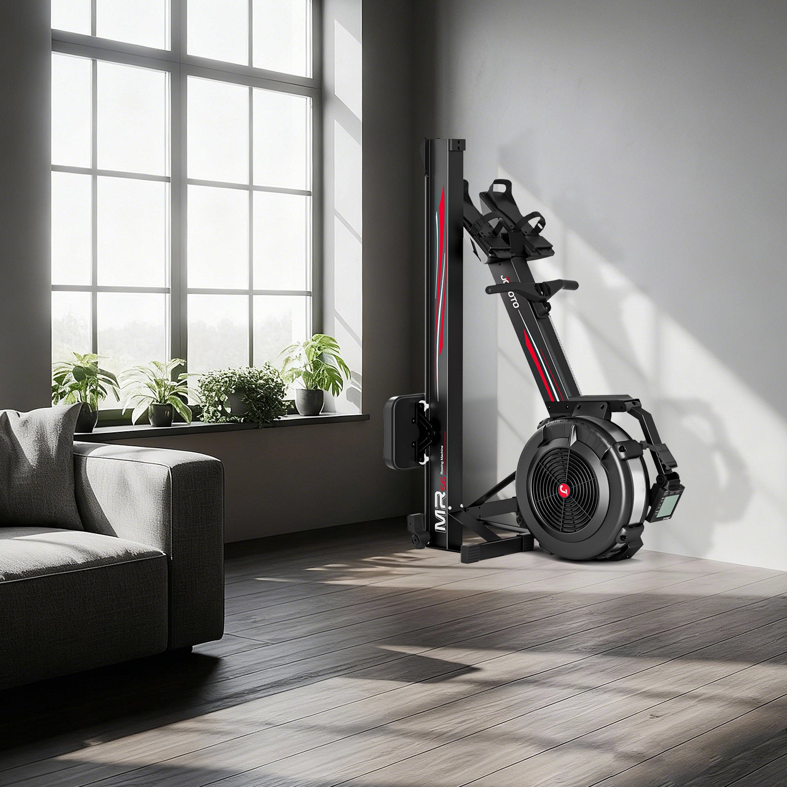 JOROTO MR56 Luftwiderstands-Rudergerät – Professionelles Ganzkörper-Rudergerät mit LCD-Display und Bluetooth