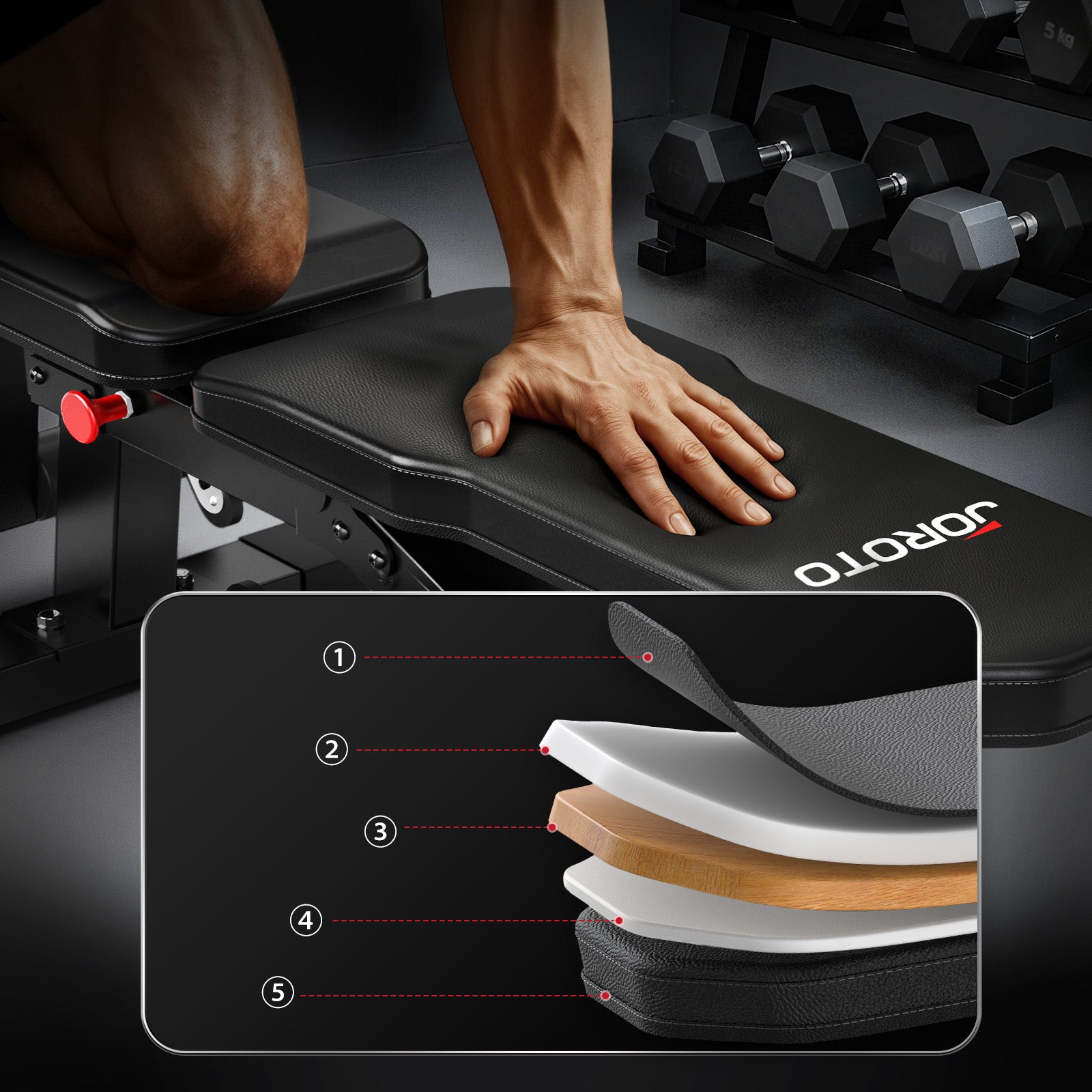 JORODO MD65 Verstellbare Hantelbank