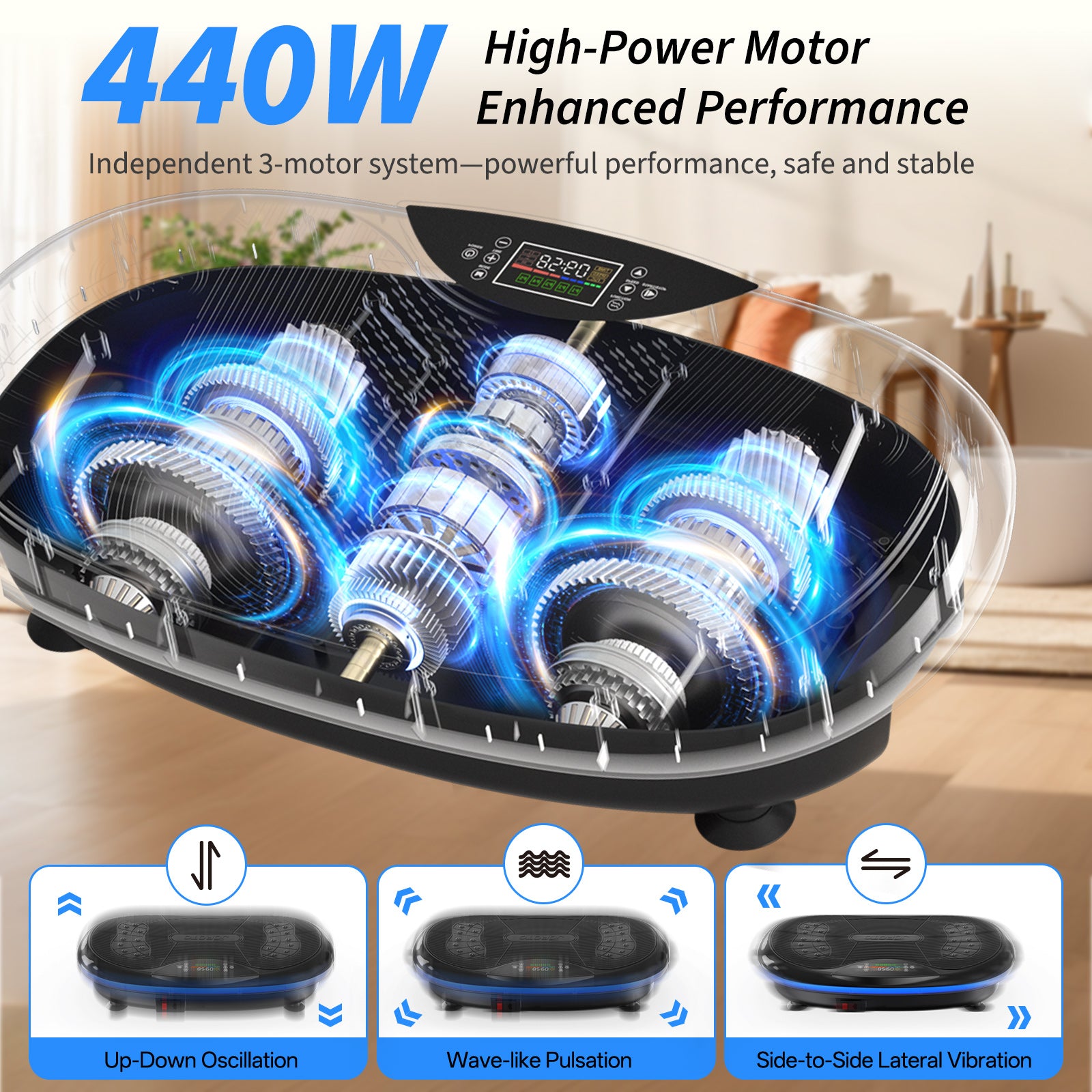 JOROTO JV80 4D Vibrationsplatte – Ganzkörpertraining mit drei Motoren, App und LCD-Display