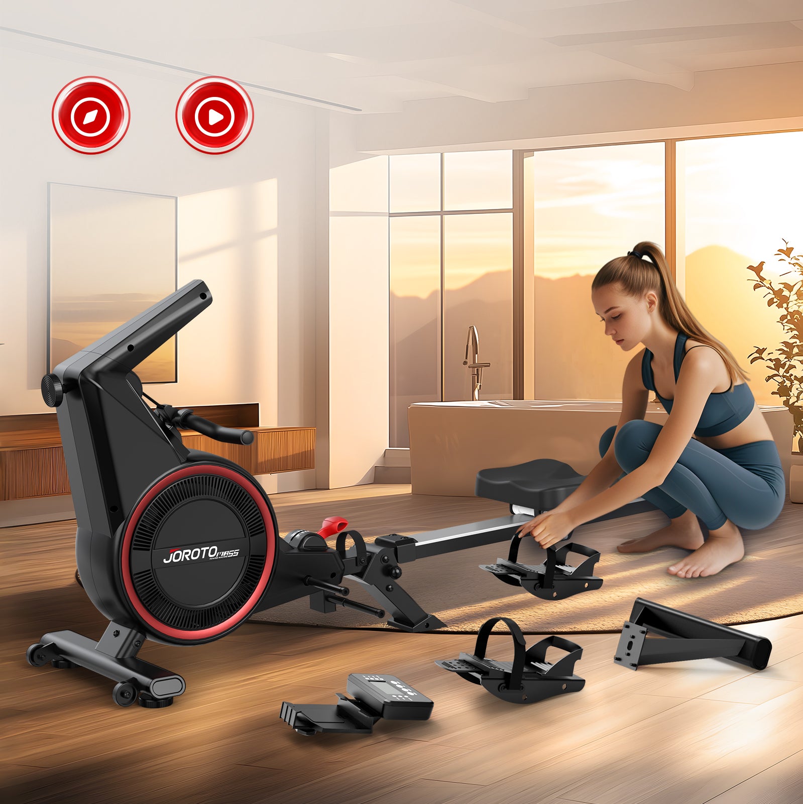 JOROTO MR55 Luft-Magnet Dualwiderstands-Rudergerät
