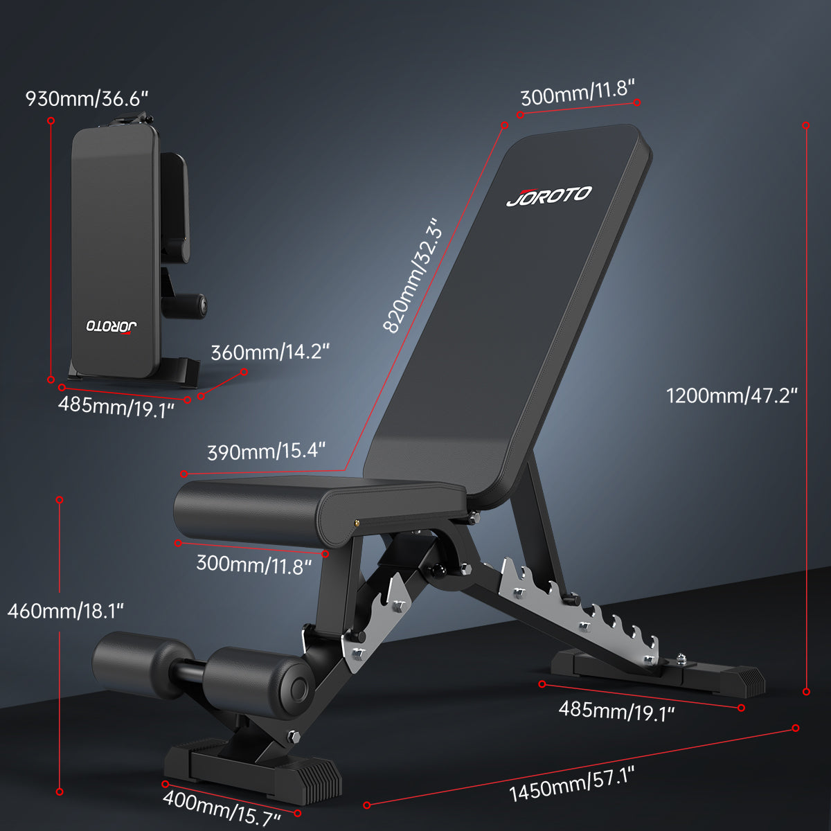 JOROTO MD60 Utility Adjustable Weight Bench