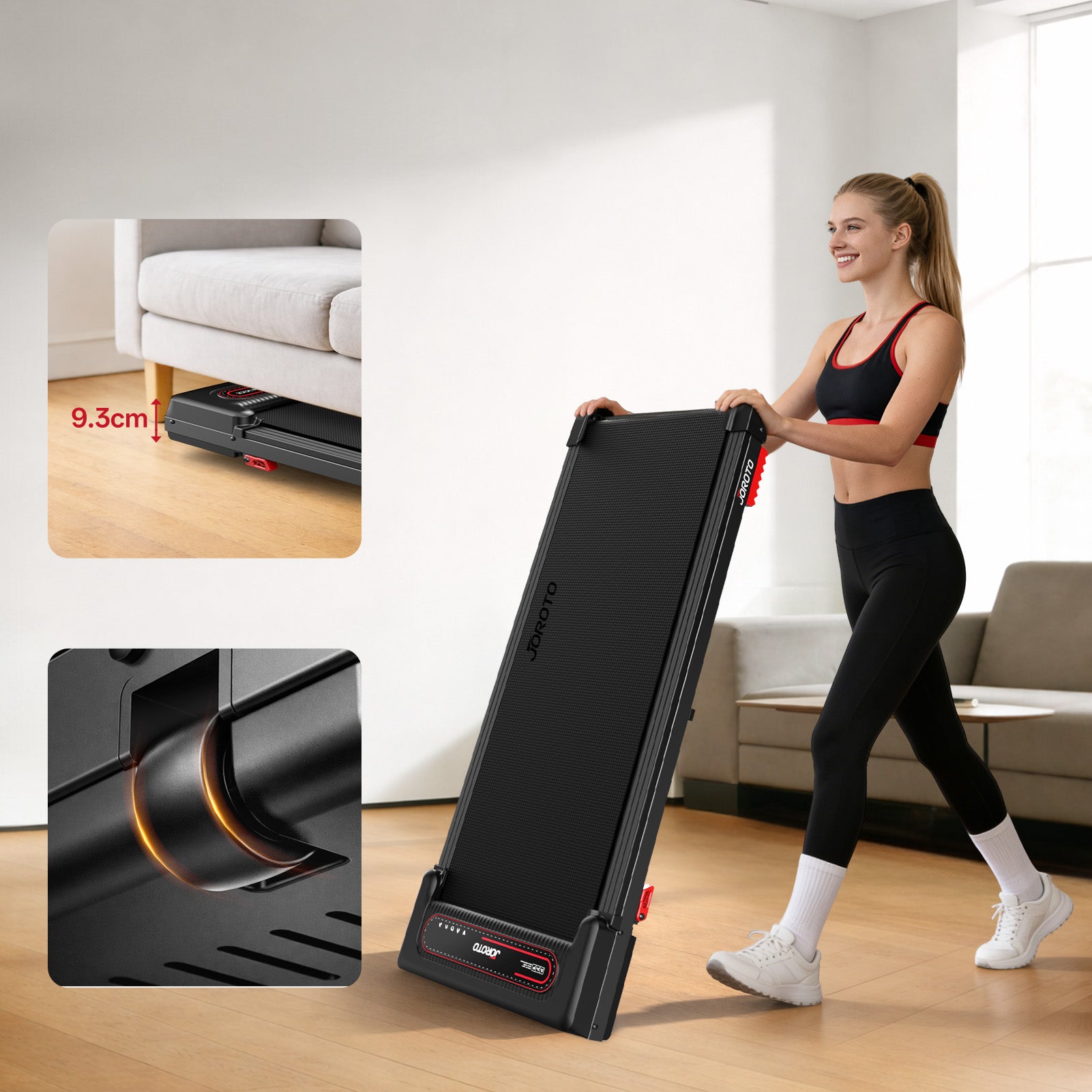 JOROTO F10 inklapbare loopband – stille 2,5 pk‑motor, 10 km/u, zelf-smerend, draagvermogen 120 kg