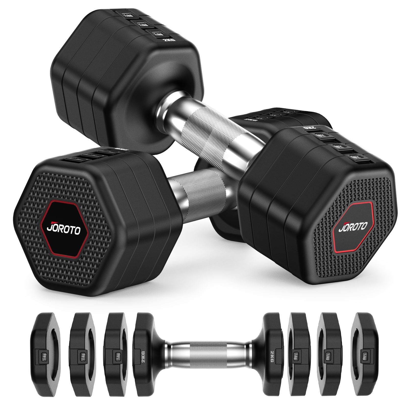 JOROTO KT10 Smart 2–5 kg verstellbares Kurzhantel-Set