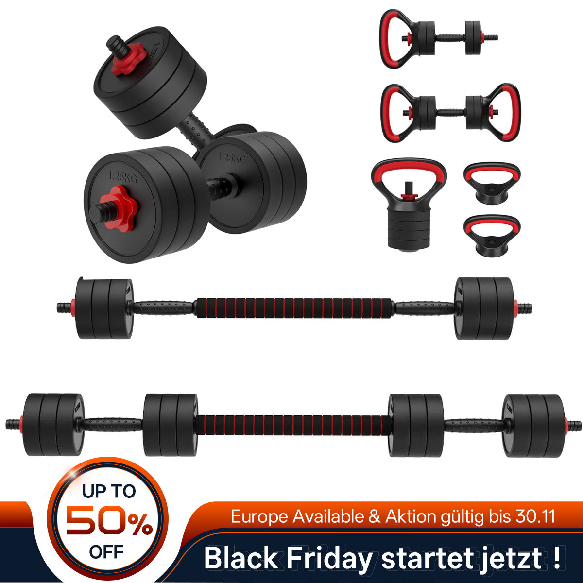 JOROTO JD10 Verstellbares 4-in-1 Hantelset 