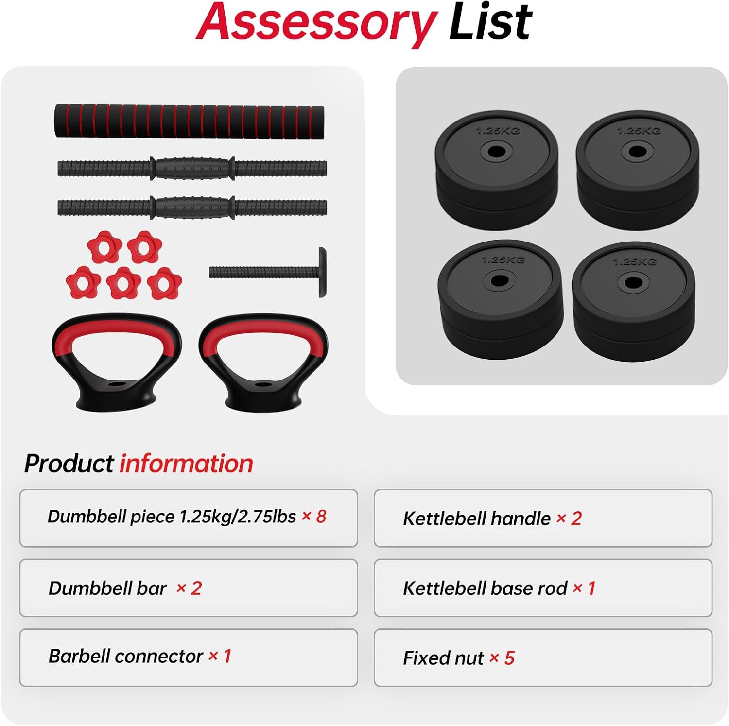 JOROTO JD10 Verstellbares 4-in-1 Hantelset 