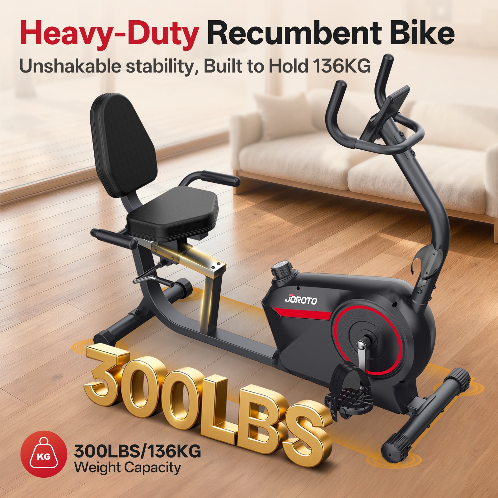 JOROTO JH30PRO Smart Recumbent Bike Backlit LCD 16 Level Magnetic Resistance
