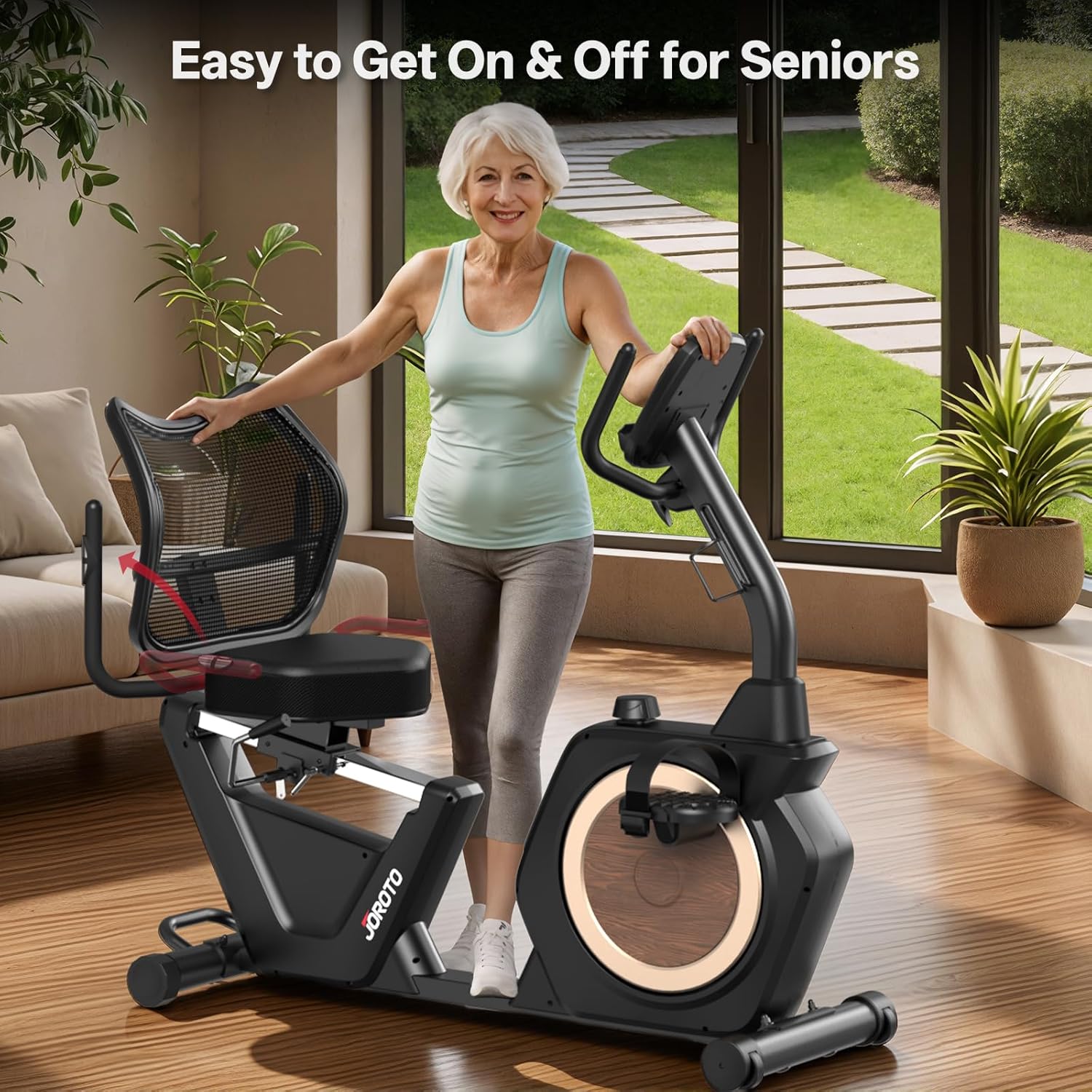 JOROTO JH50 Recumbent Exercise Bike – Magnetic Resistance, 16 Levels, 180 kg Capacity