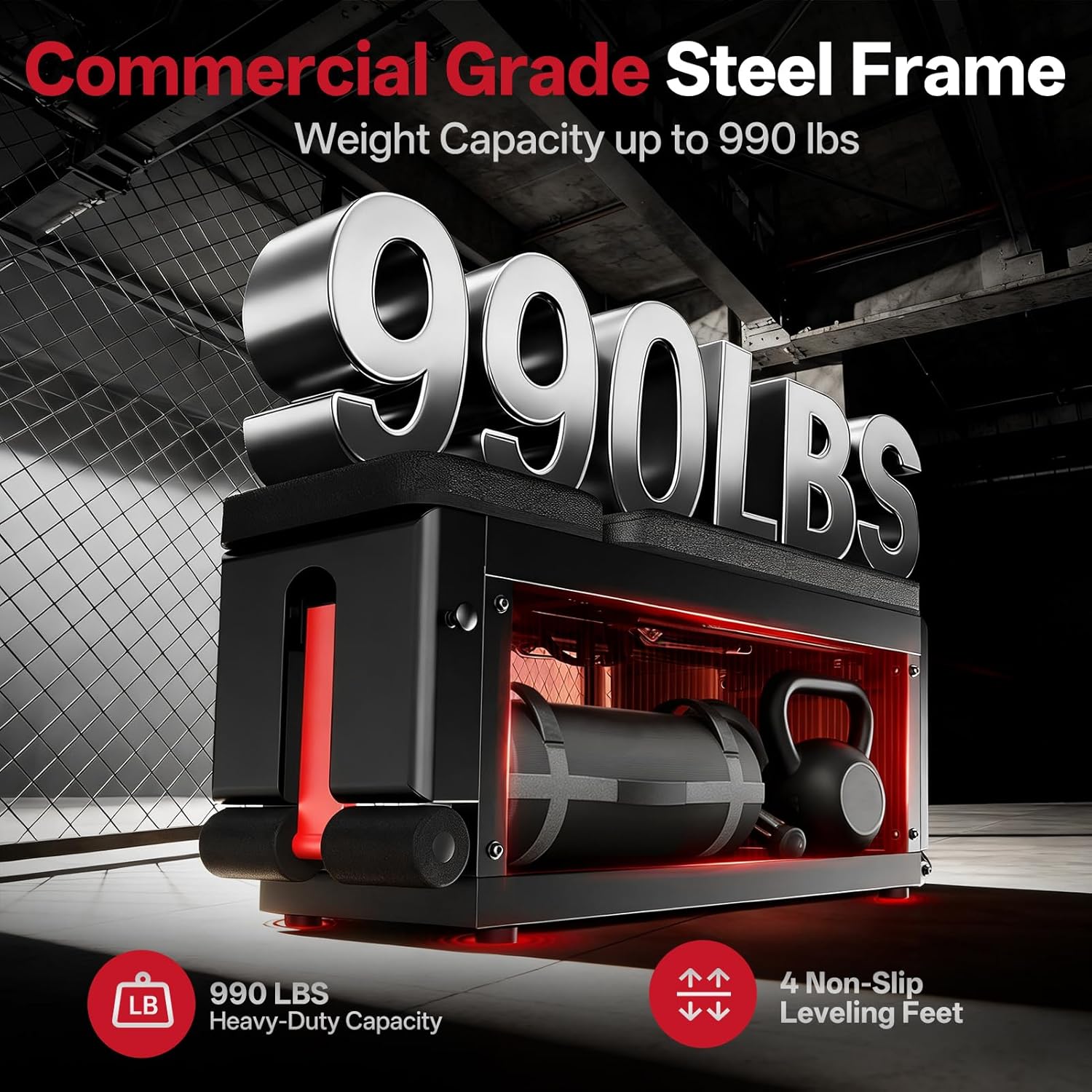 JOROTO MD85 Adjustable Weight Bench with Storage – 450 kg Capacity