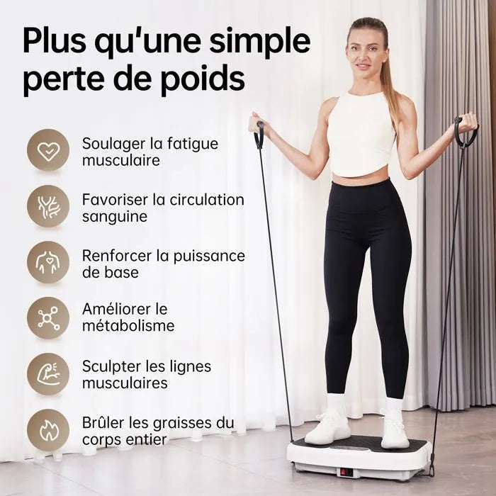 Plataforma vibratoria de cuerpo completo JOROTO JV35 con cuerdas de resistencia