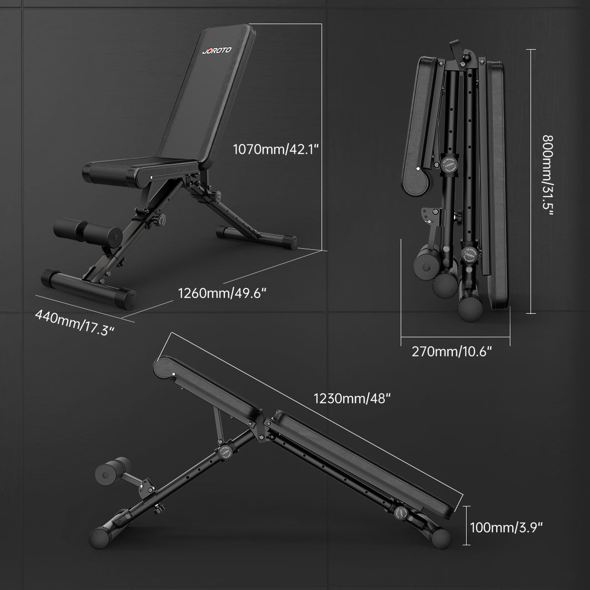 JOROTO MD35 Essential Adjustable Weight Bench