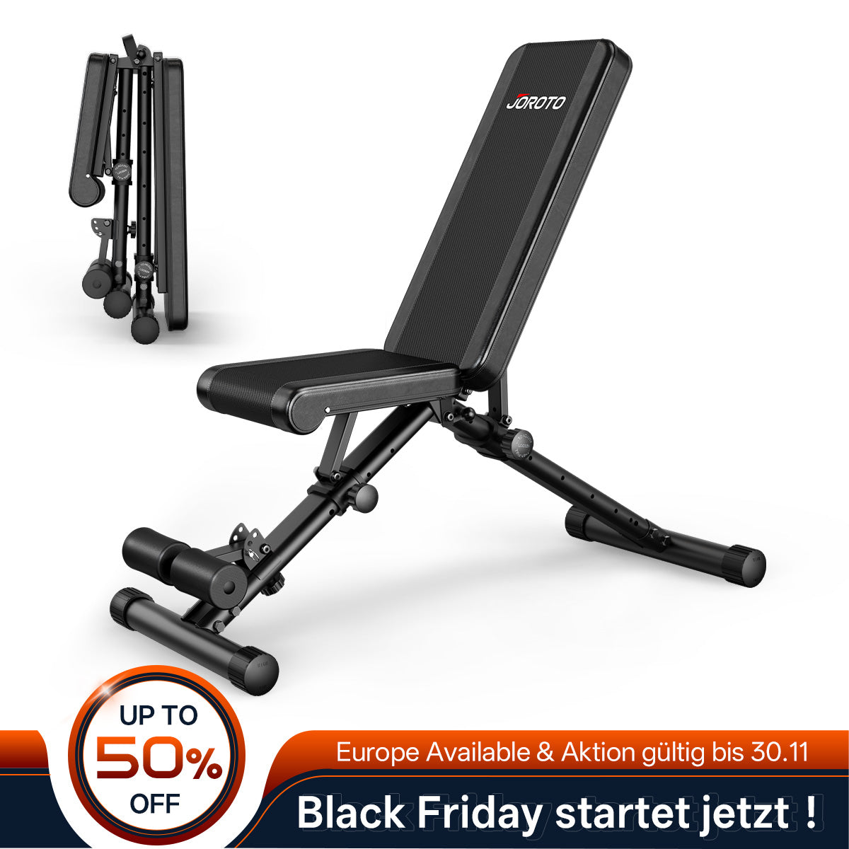 JOROTO MD35 Verstellbare Hantelbank – Essential-Ausführung