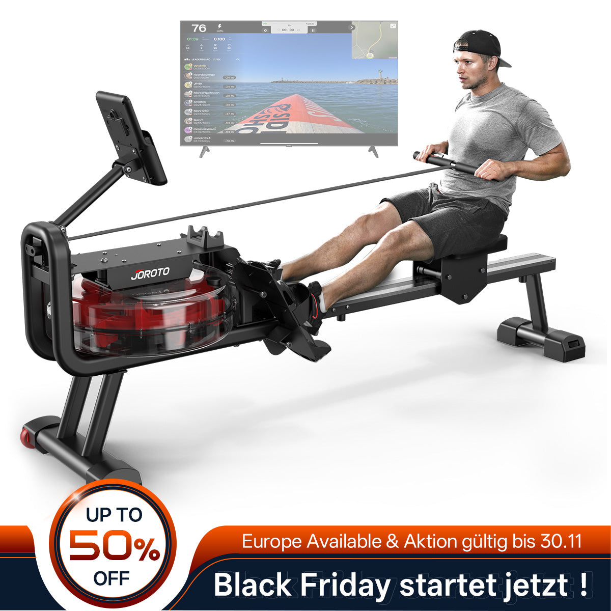 JOROTO MR23 Premium Rudergerät mit Wasserwiderstand