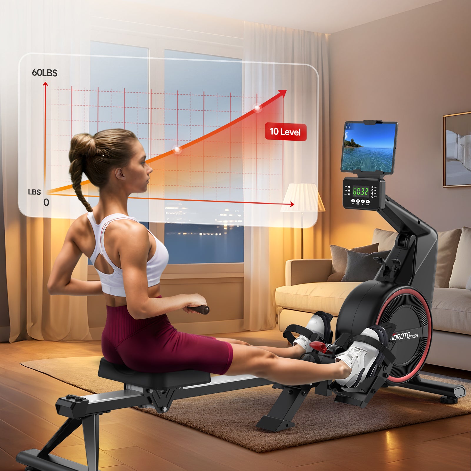 JOROTO MR55 Luft-Magnet Dualwiderstands-Rudergerät