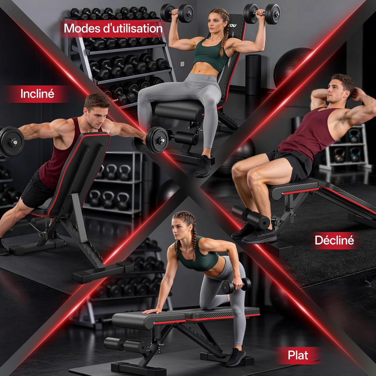 JOROTO Pasyou PA350 Adjustable & Foldable Weight Bench for Home Gym