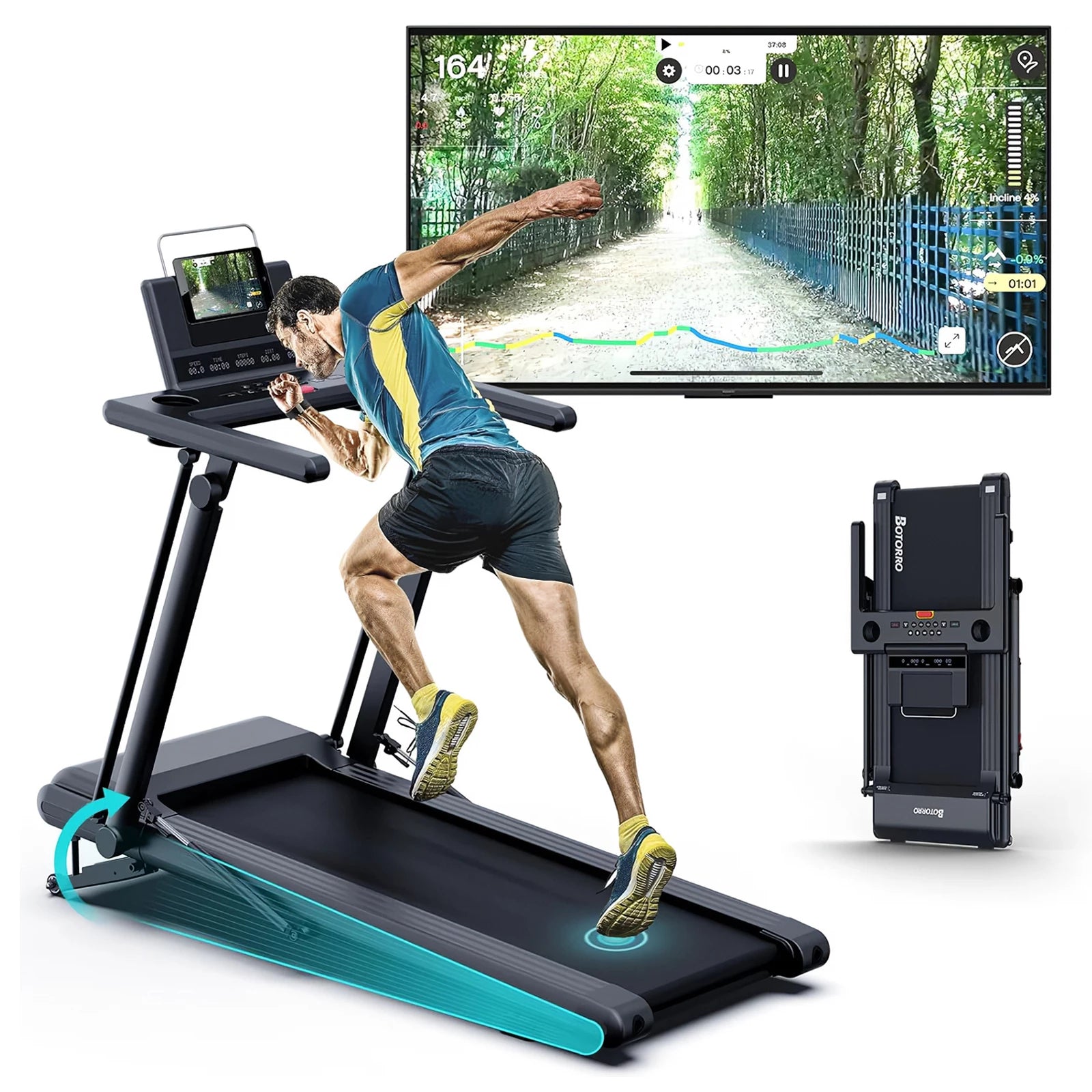 JOROTO BOTORRO R5PRO 12 % Auto-Incline platzsparendes Laufband