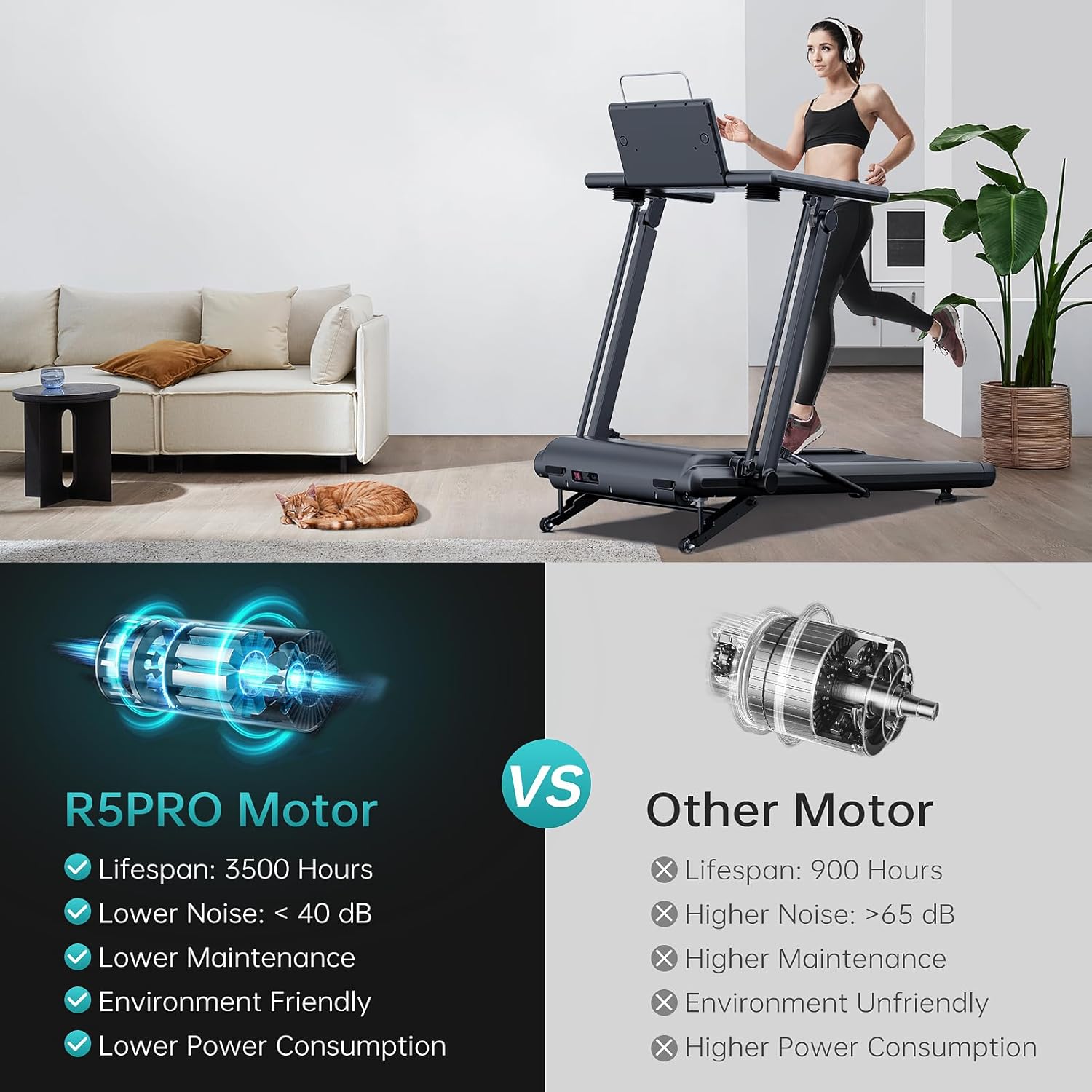 JOROTO BOTORRO R5PRO Cinta de Correr Compacta con Inclinación Automática del 12 %