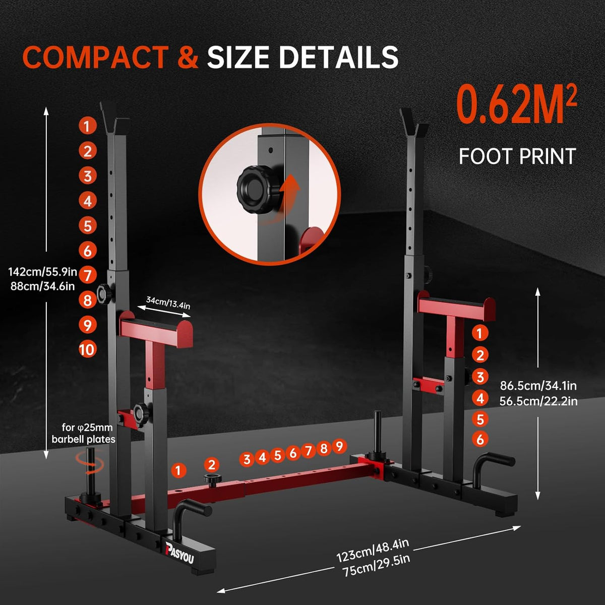 JOROTO Pasyou SR20 Squat Rack For Home Gym