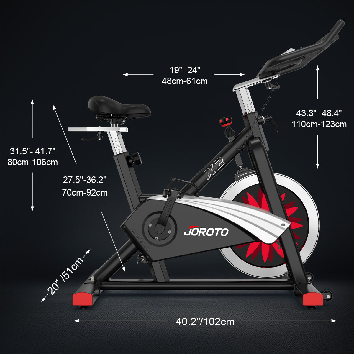 JOROTO X2 magnetische indoor cycling bike