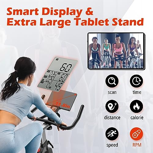 JOROTO X1P Stationary Bikes for Home - Exercise Bike with Magnetic Resistance, Indoor Cycling Bikes with Enlarged Tablet Bracket, RPM Display, Solid Heavy Flywheel, Heavy Duty Steel Material - jorotofitness